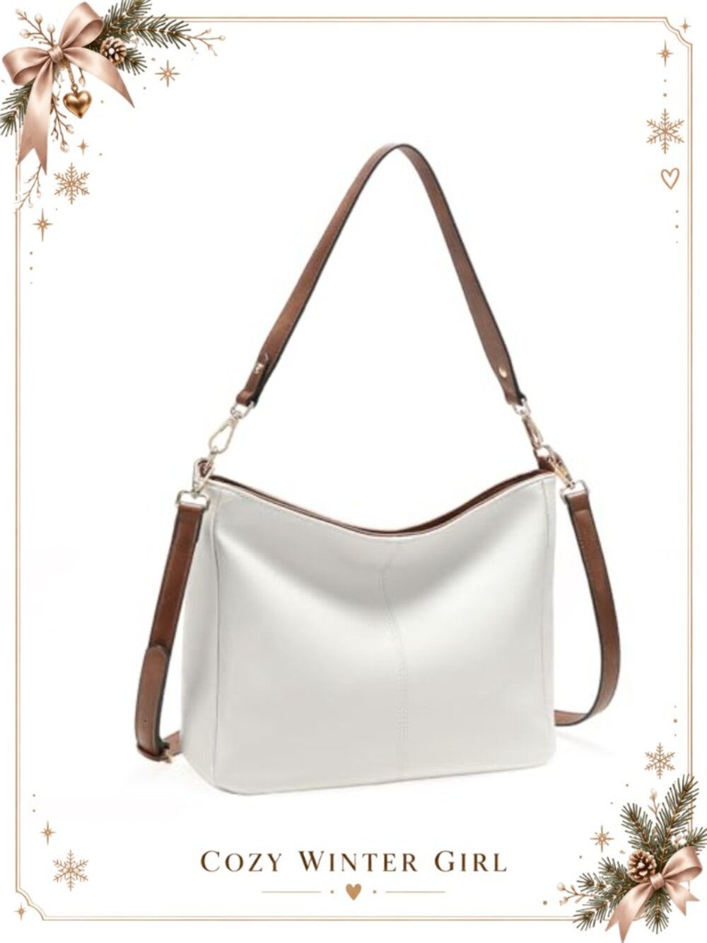 GOIACII Soft Leather Hobo Crossbody Bag for Women Shoulder Purse